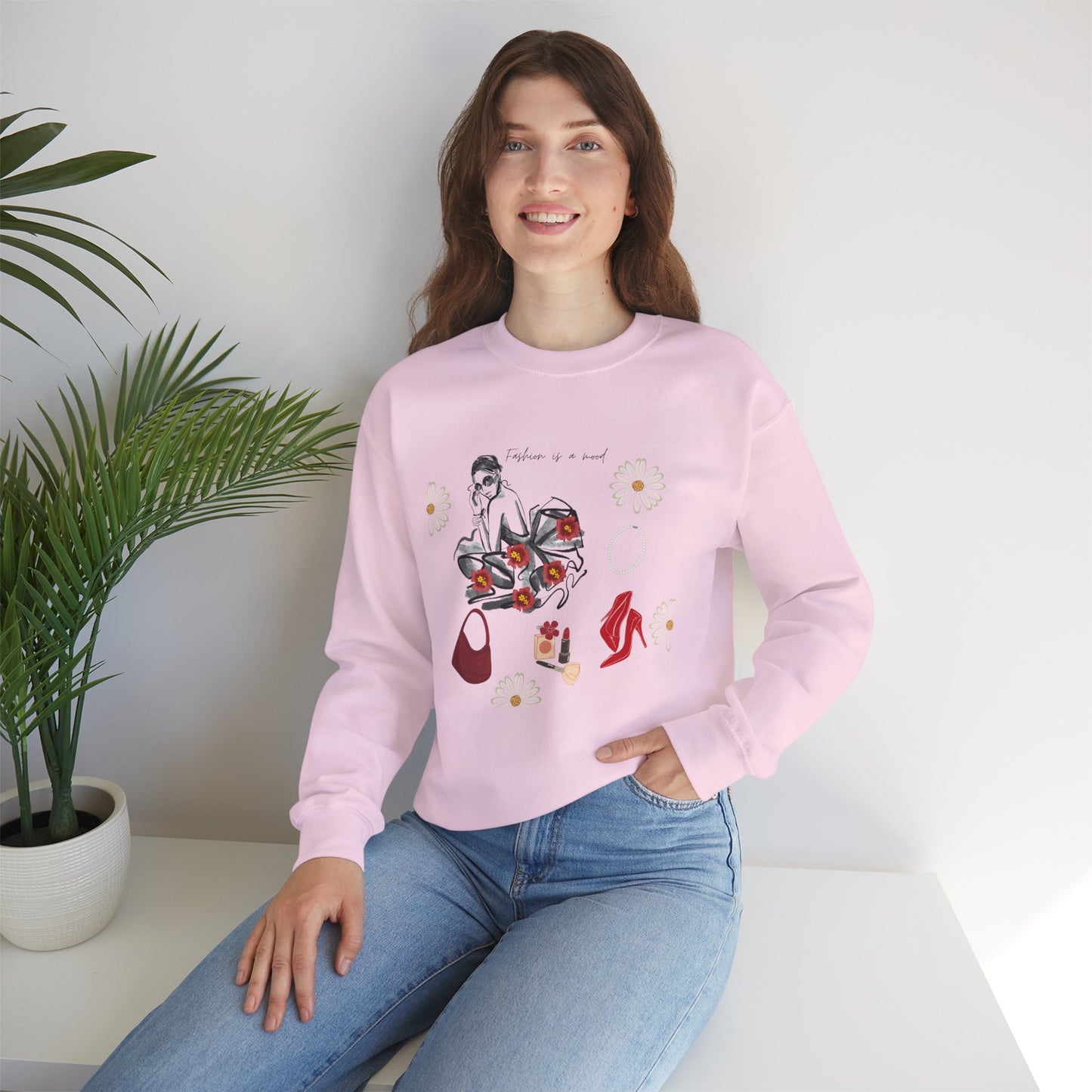 Fashion Illustration Sweatshirt - Modern Woman Style