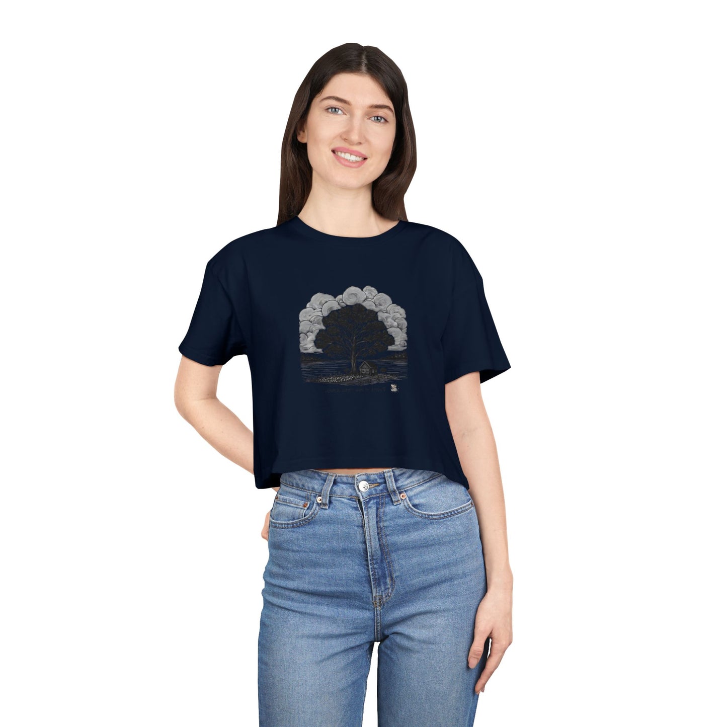 Nature-Inspired Women's Crop Tee, Casual Summer Top, Gift for Nature Lovers, Graphic Tee, Eco-Friendly Fashion