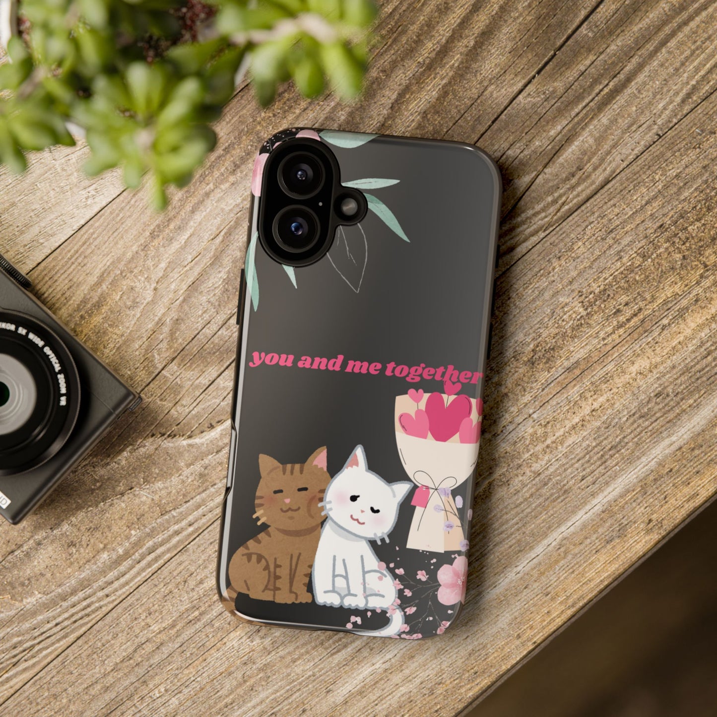 Cute Pet Phone Case, You and Me Together, Funny Cat Gifts, Animal Lover Accessory, Kawaii Case, Friendship Gift