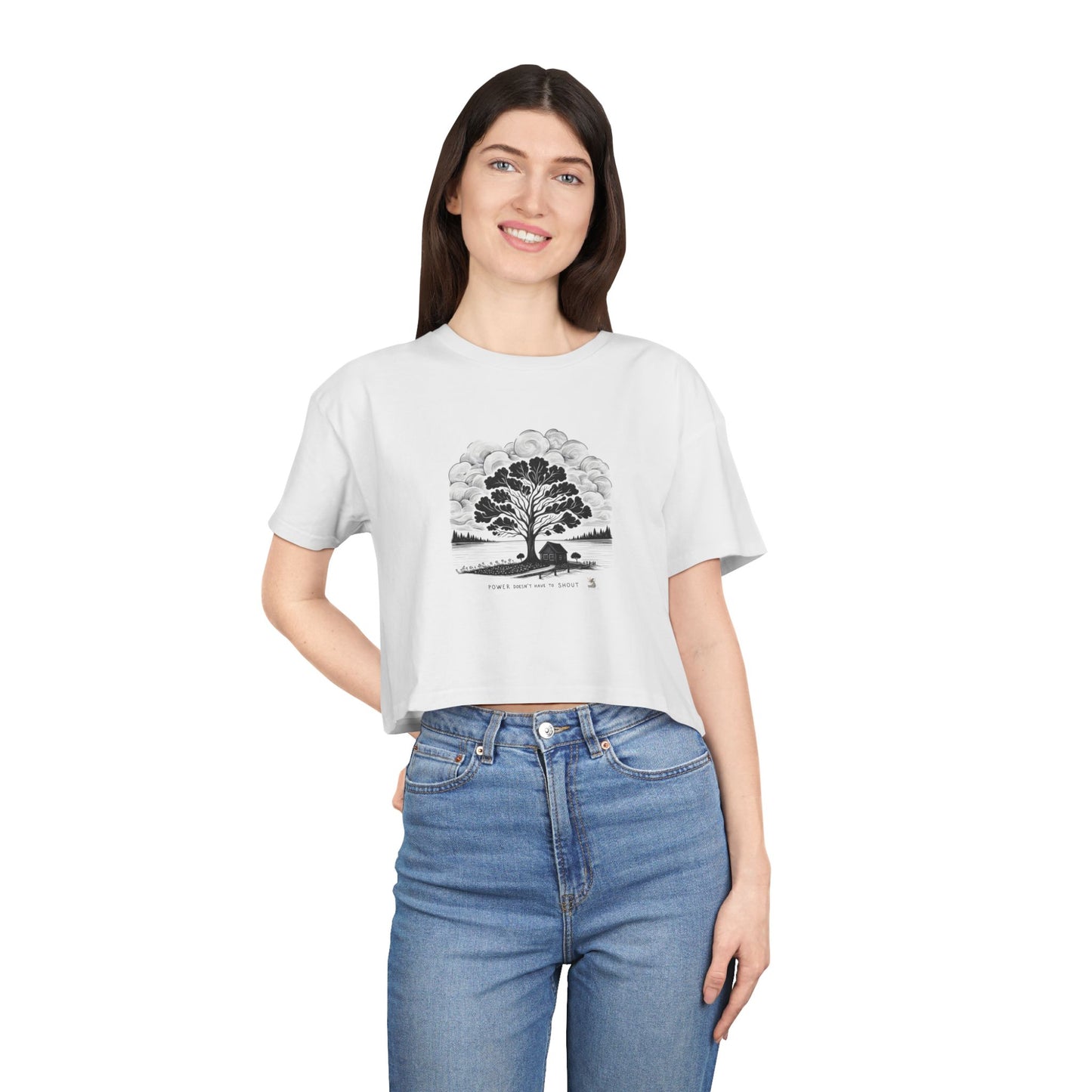 Nature-Inspired Women's Crop Tee, Casual Summer Top, Gift for Nature Lovers, Graphic Tee, Eco-Friendly Fashion