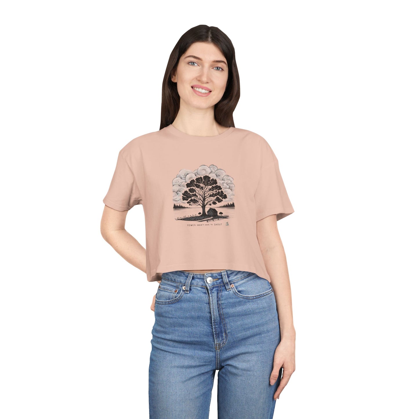 Nature-Inspired Women's Crop Tee, Casual Summer Top, Gift for Nature Lovers, Graphic Tee, Eco-Friendly Fashion