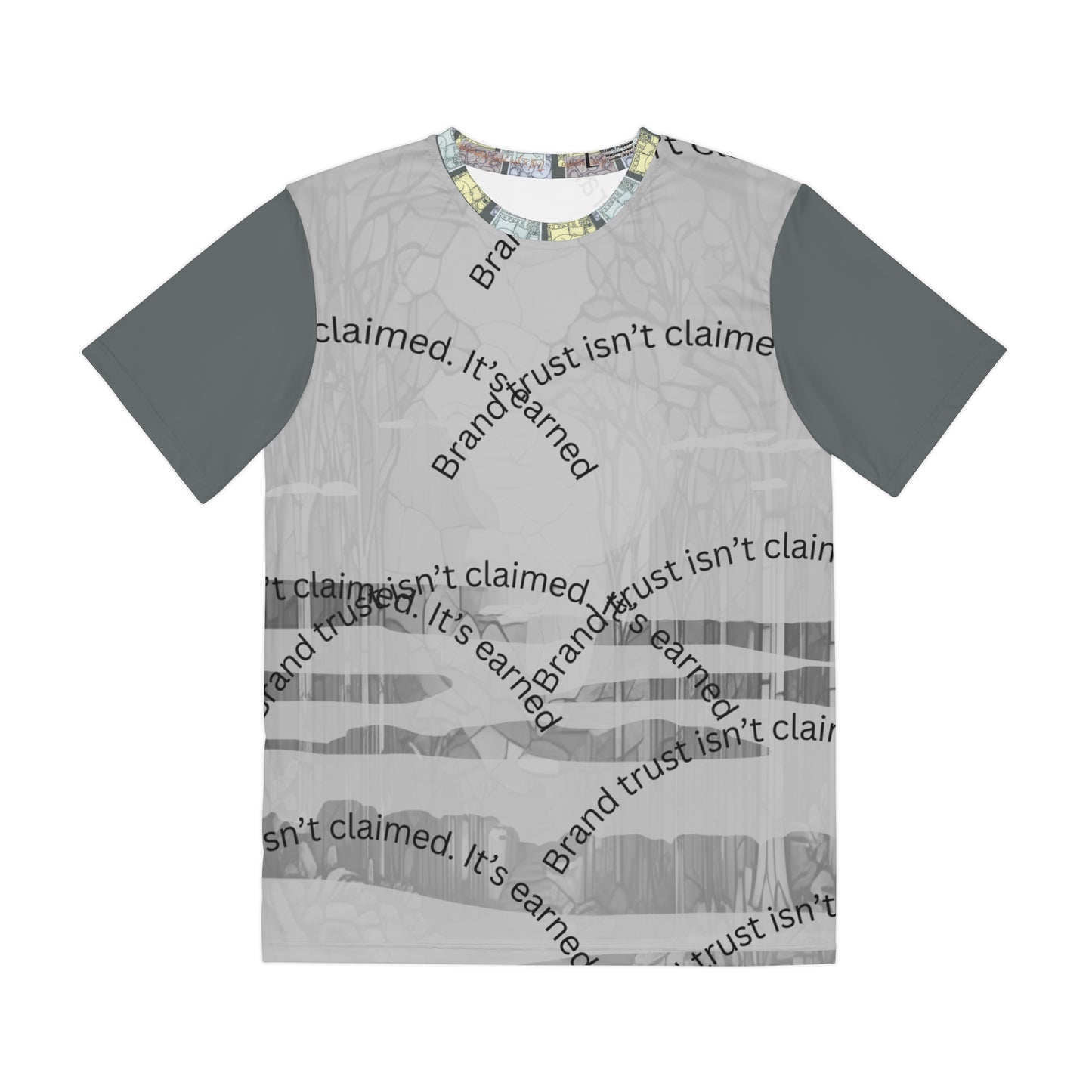 Stylish AOP Men's Polyester Tee with Inspirational Quote: Perfect for Casual Outings, Themed Parties, Gifts, & More