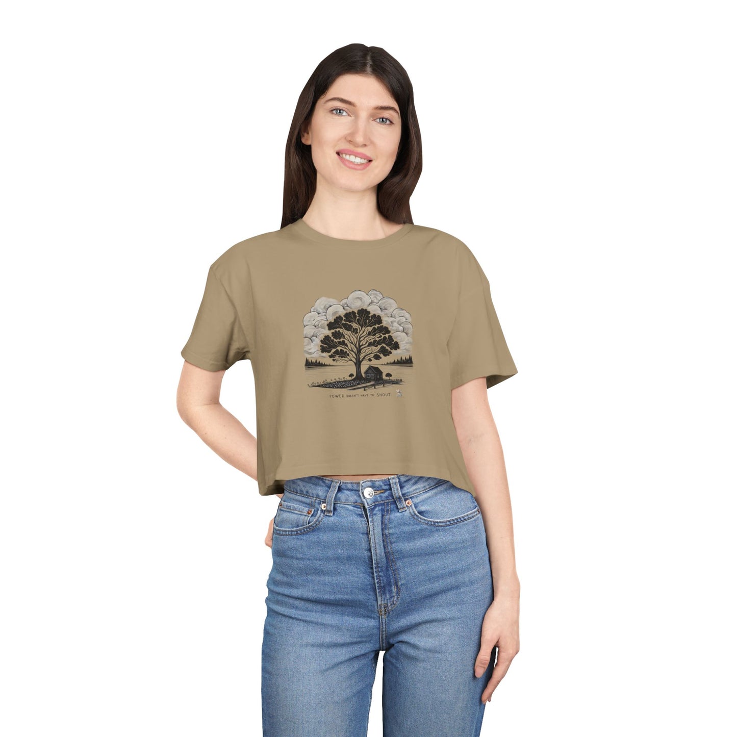 Nature-Inspired Women's Crop Tee, Casual Summer Top, Gift for Nature Lovers, Graphic Tee, Eco-Friendly Fashion