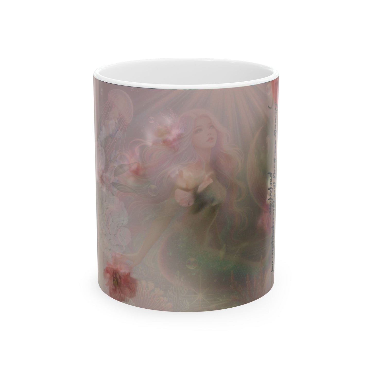 Elegant Mermaid Ceramic Mug - 11oz or 15oz, Whimsical Drinkware, Nautical Decor, Gift for Ocean Lovers, Fantasy Collection, Unique Homeware