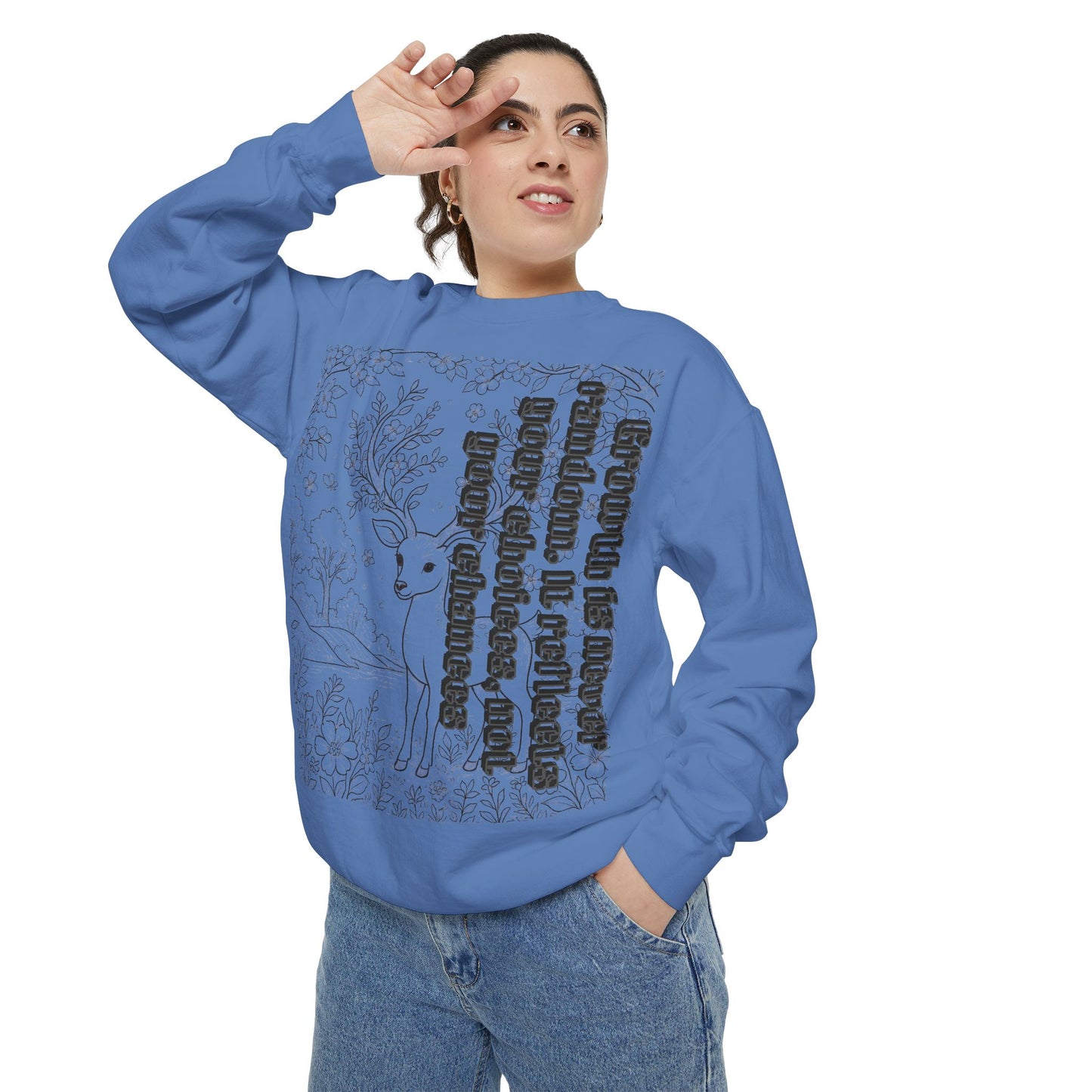 Whimsical Deer Sweatshirt | Cozy Casual Wear, Gift for Nature Lovers, Fall Fashion, Unique Artwork, Unisex Style