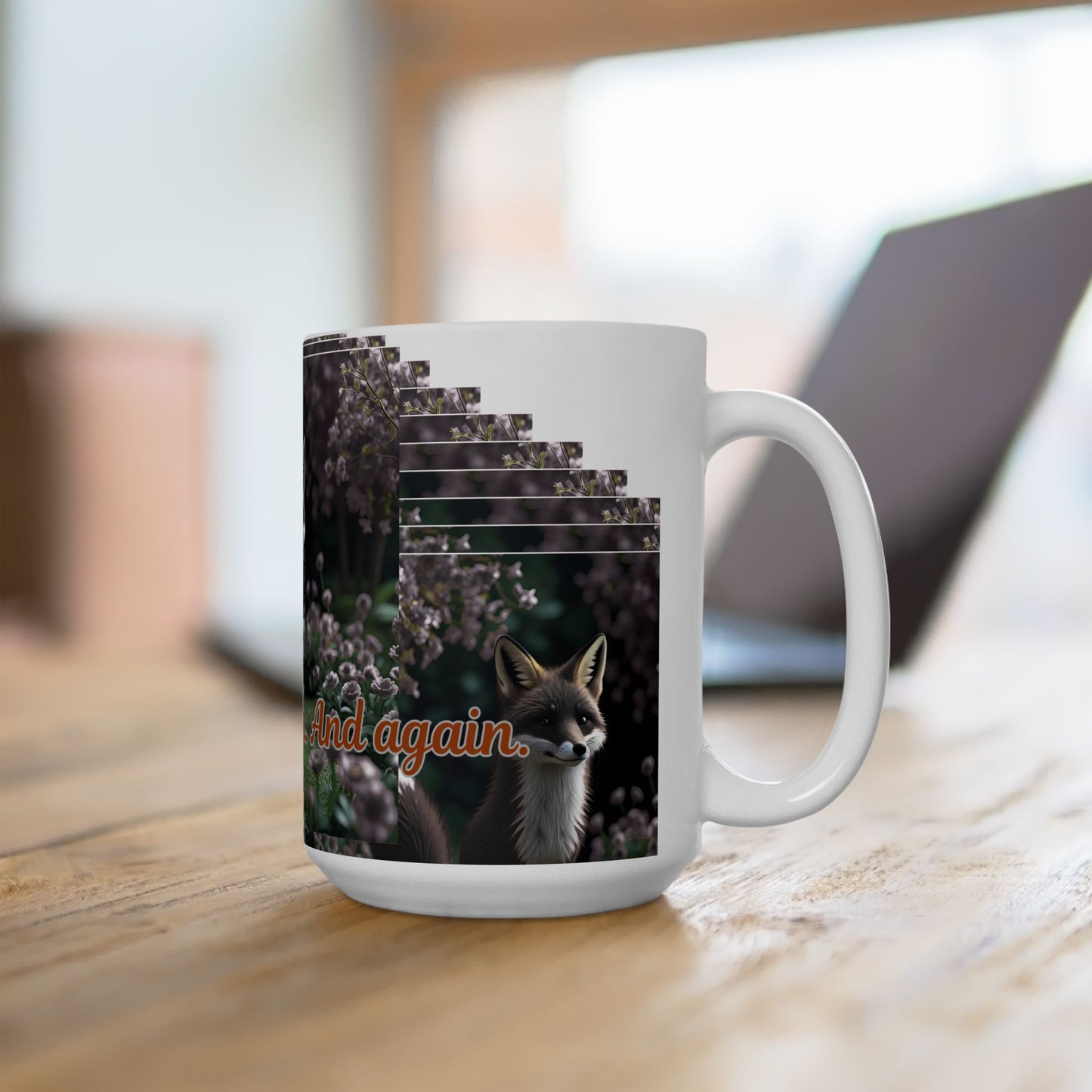 Whimsical Fox Ceramic Mug with Inspirational Quote, Cute Gift for Animal Lovers, Coffee Tea Cup, Nature Lover's Mug, Unique Home Decor