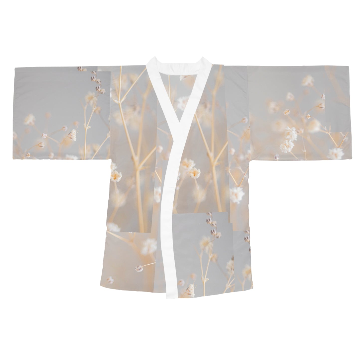 Elegant Floral Long Sleeve Kimono Robe, Lightweight Kimono, Loungewear Gift, Cozy Robe, Perfect for Relaxing, Floral Print Kimono