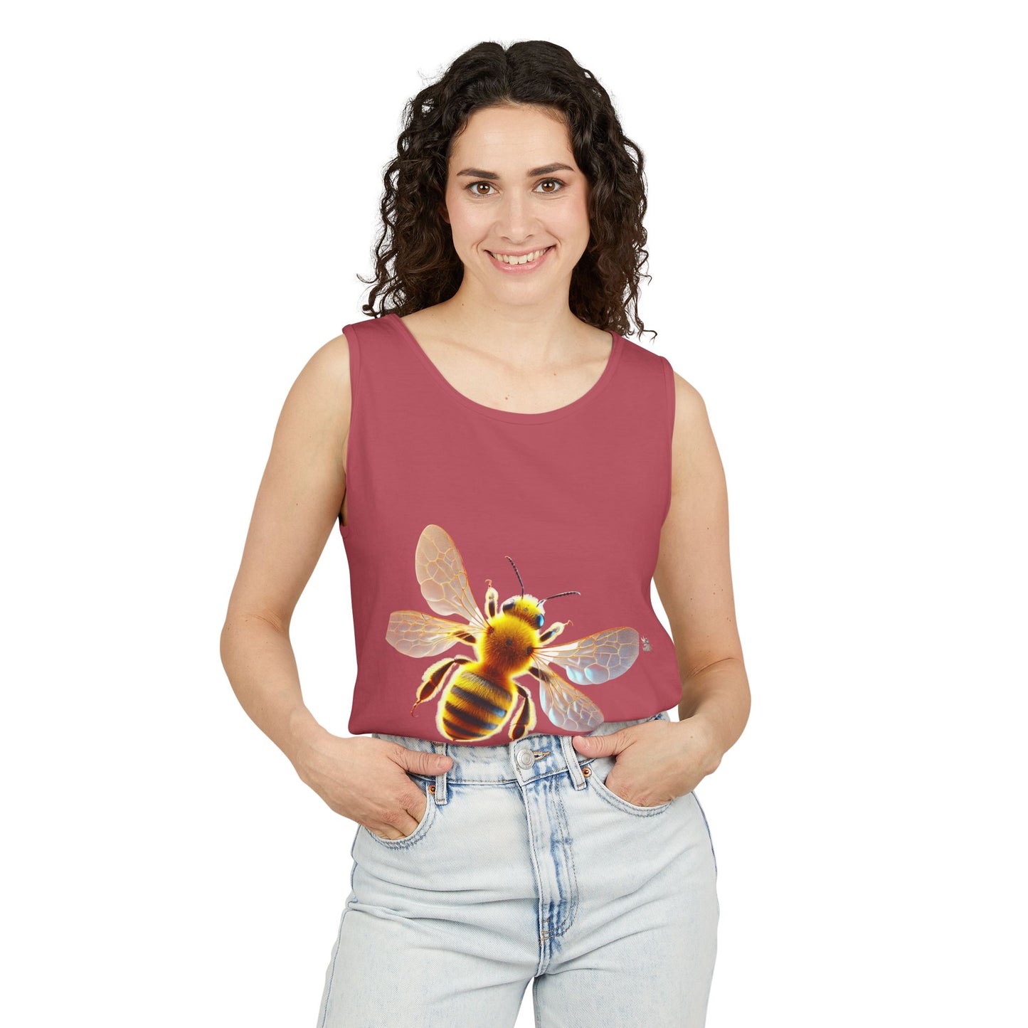 Bee Graphic Unisex Tank Top | Summer Casual Wear, Eco-Friendly Gift, Beach Top, Nature Lover Apparel, Bee Enthusiast Tank