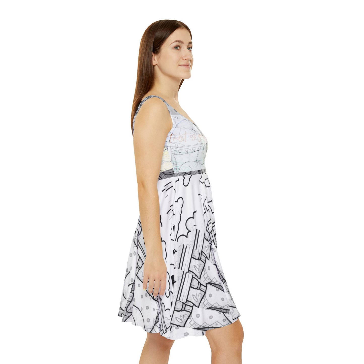 Colorful Women's Skater Dress, AOP Art, Casual Summer Dress, Unique Fashion, Gift for Her