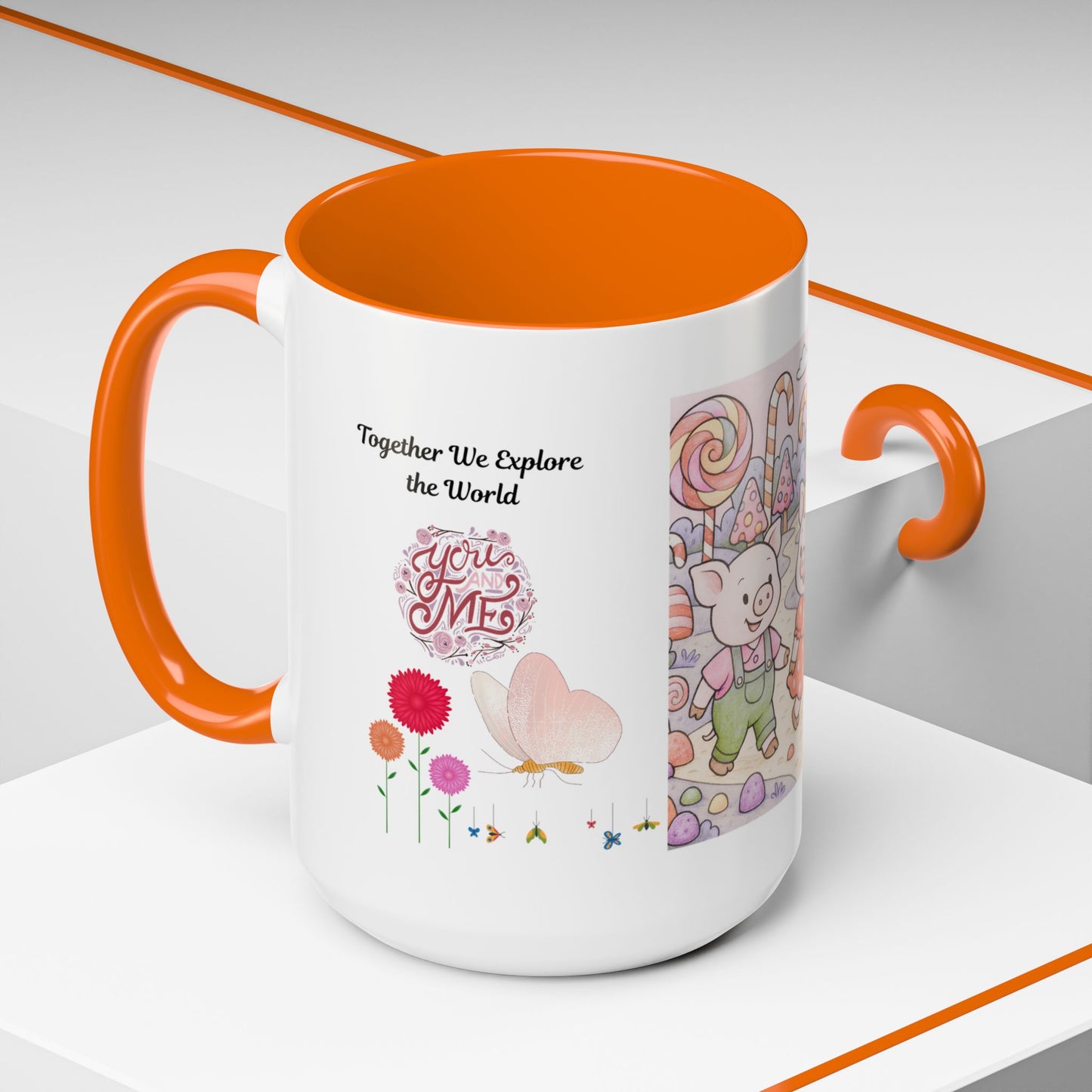 Cute Illustrative Coffee Mug for Kids, Whimsical Pig Design, Perfect Gift for Birthdays, Holidays, Tea Lovers, Home Decor