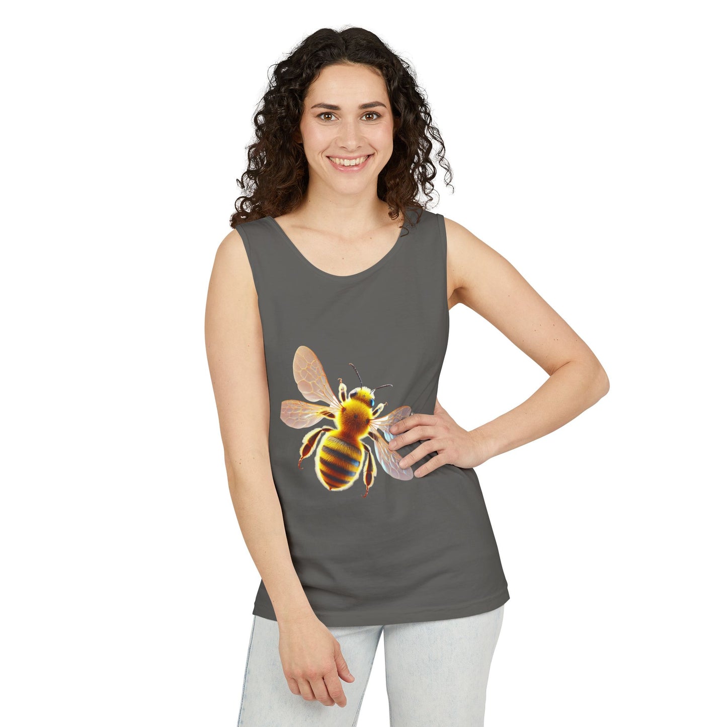 Bee Graphic Unisex Tank Top | Summer Casual Wear, Eco-Friendly Gift, Beach Top, Nature Lover Apparel, Bee Enthusiast Tank