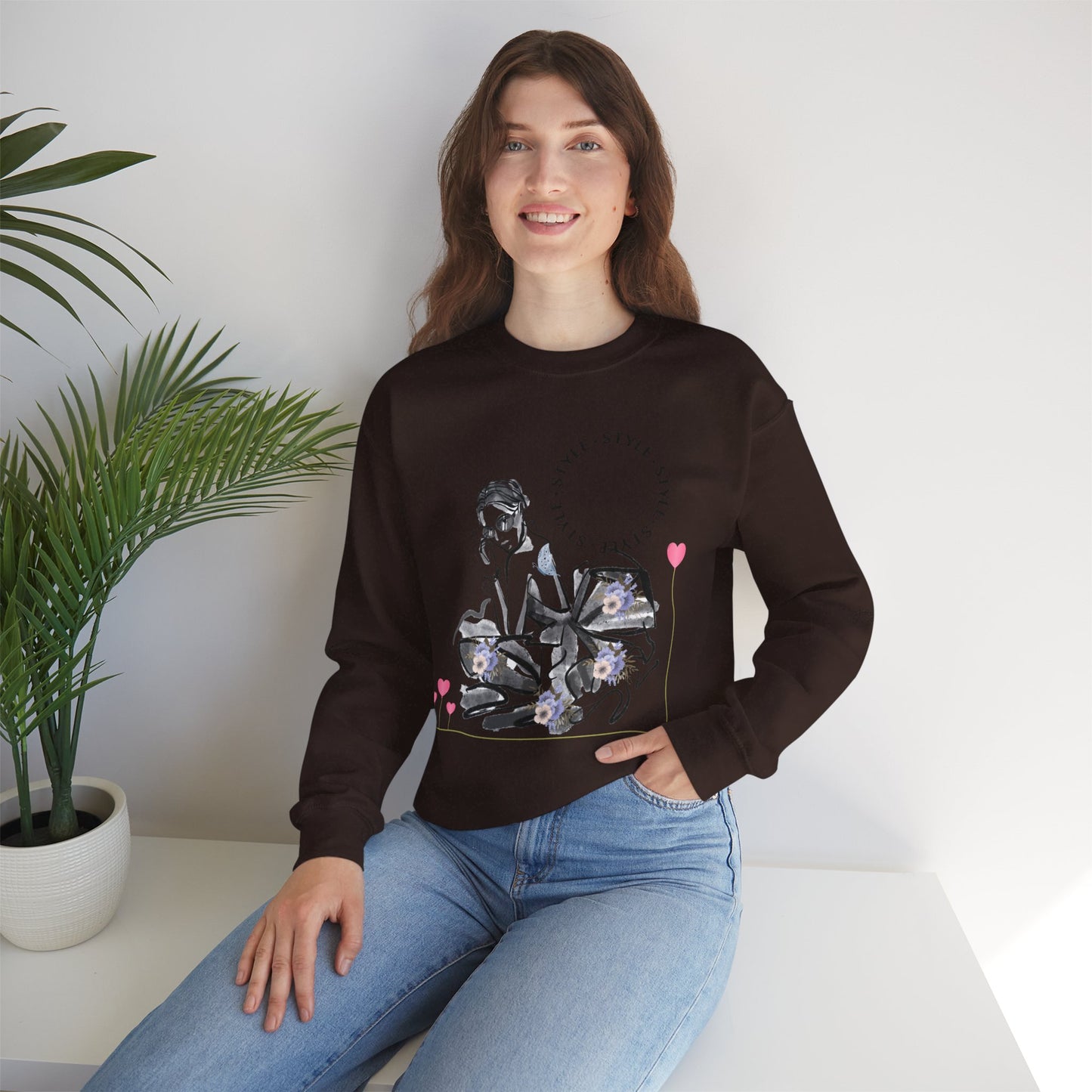 Chic Fashionista Crewneck Sweatshirt, Cozy Gift for Her, Perfect for Fashion Lovers, Trendy Sweatshirt, Stylish Casual Wear