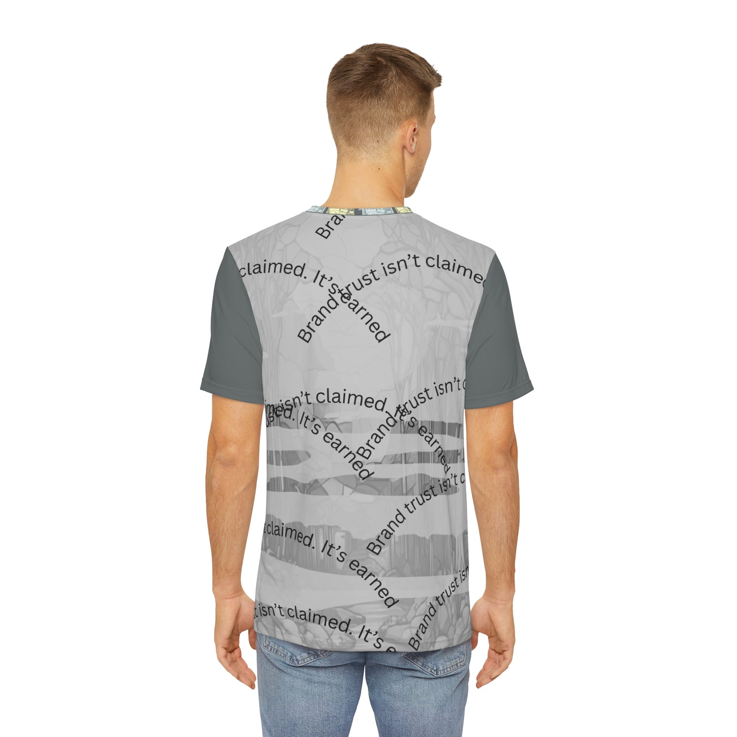 Stylish AOP Men's Polyester Tee with Inspirational Quote: Perfect for Casual Outings, Themed Parties, Gifts, & More