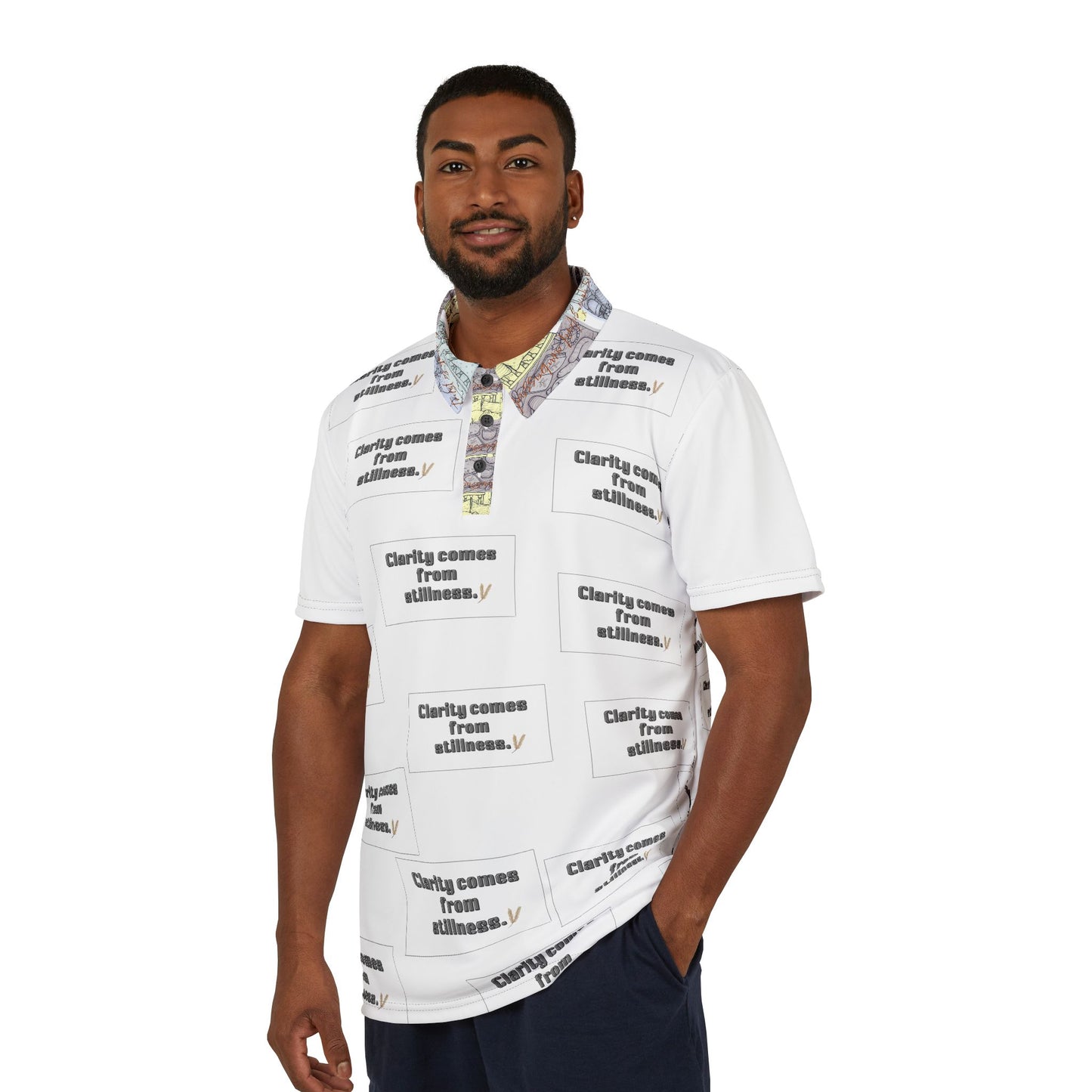 Clarifying Wisdom Unisex Polo Shirt, Stylish Graphic Tee, Casual Wear, Motivational Apparel, Gift for Friends, Self-Improvement Fashion