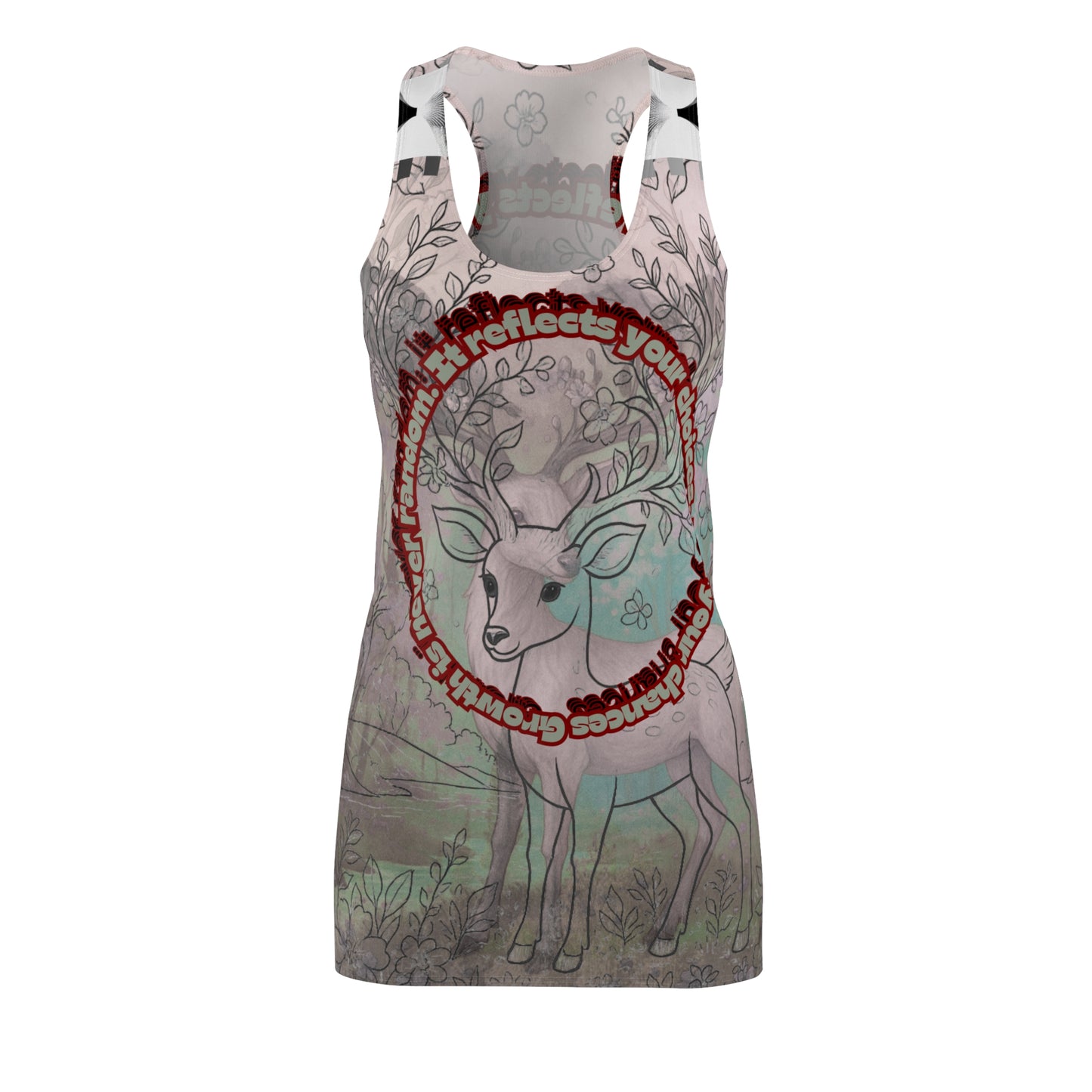 Women's Nature-Inspired Racerback Dress, Boho Summer Dress, Festival Outfit, Eco-Friendly Fashion, Ideal for Outdoor Gatherings