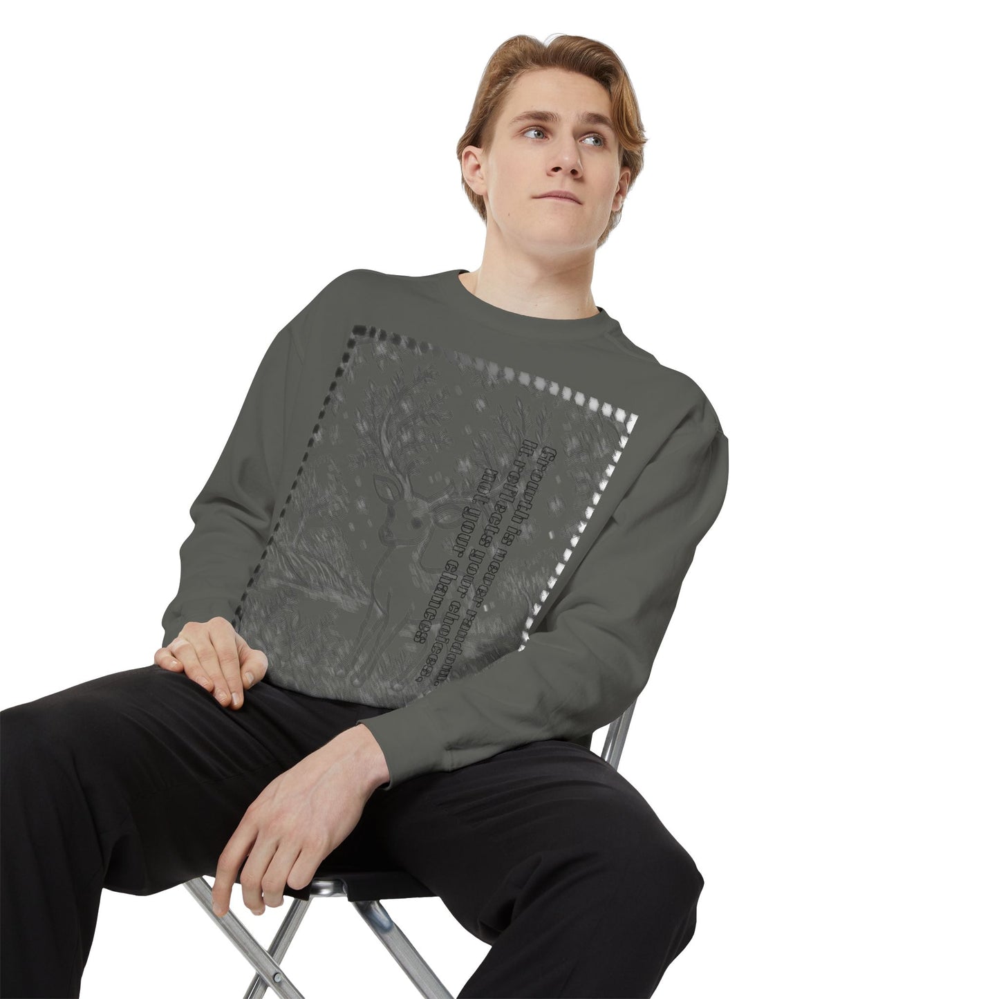 Stylish Unisex Sweatshirt with Deer Design, Cozy Autumn Loungewear, Gift for Him/Her, Perfect for Holidays, Nature Lovers