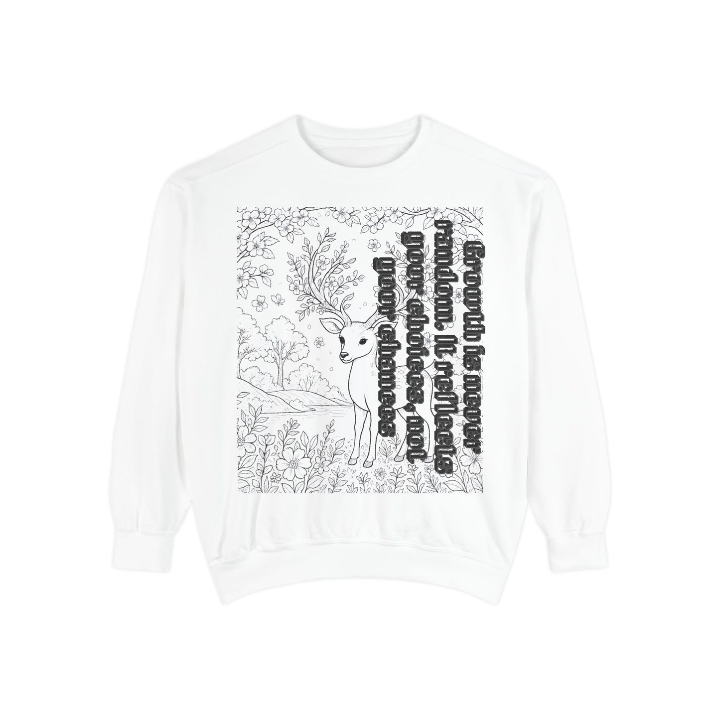 Whimsical Deer Sweatshirt | Cozy Casual Wear, Gift for Nature Lovers, Fall Fashion, Unique Artwork, Unisex Style