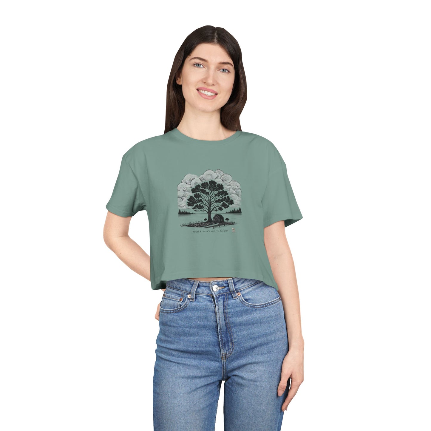Nature-Inspired Women's Crop Tee, Casual Summer Top, Gift for Nature Lovers, Graphic Tee, Eco-Friendly Fashion