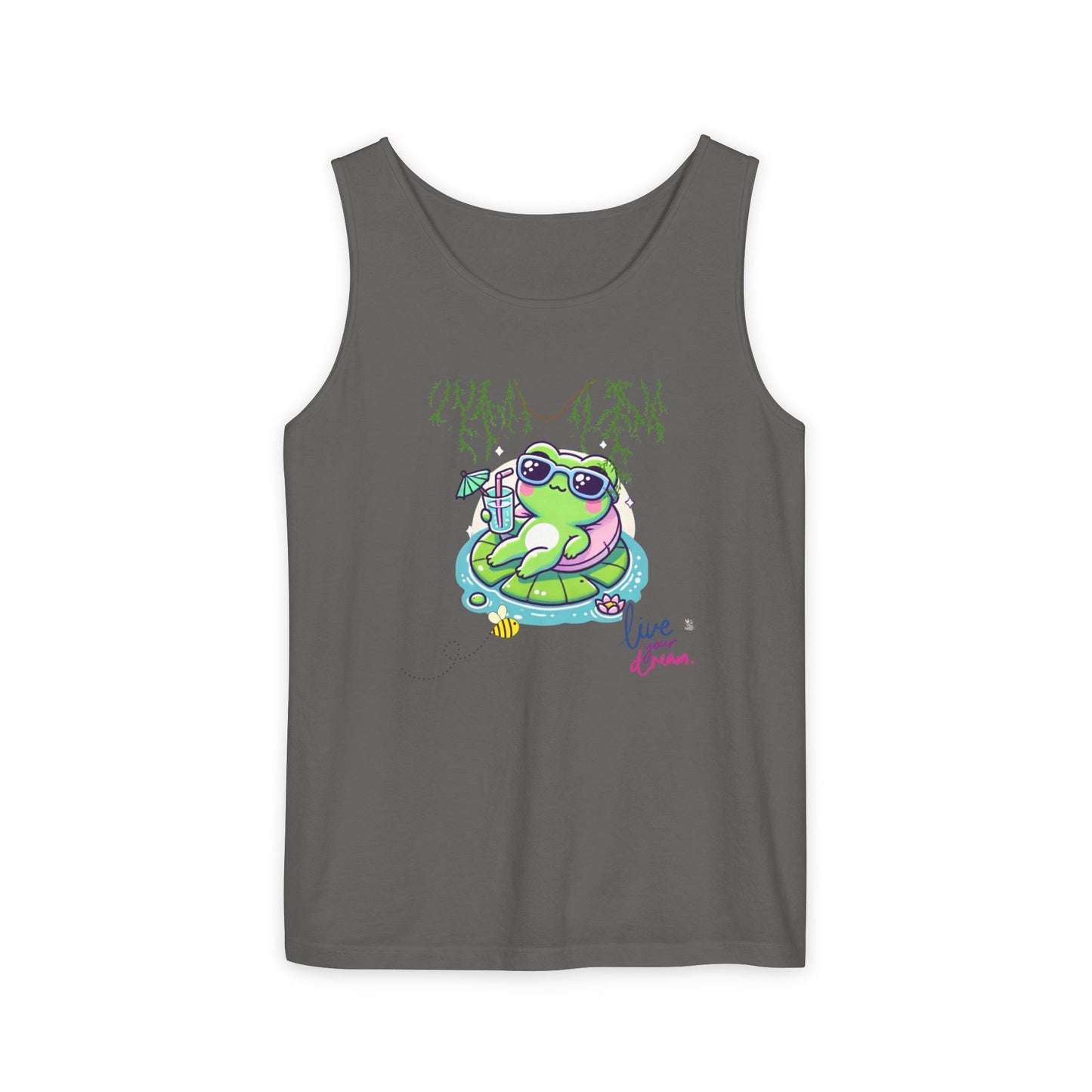 Chill Vibes Frog Tank Top - Summer, Beachwear, Gift for Frog Lovers, Cute Graphic Tee, Unisex Casual Wear