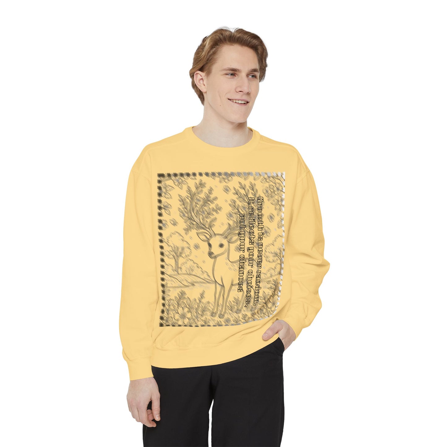 Stylish Unisex Sweatshirt with Deer Design, Cozy Autumn Loungewear, Gift for Him/Her, Perfect for Holidays, Nature Lovers