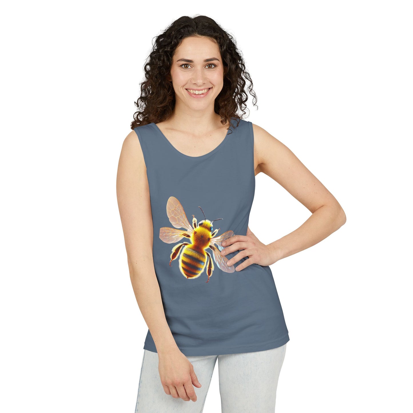 Bee Graphic Unisex Tank Top | Summer Casual Wear, Eco-Friendly Gift, Beach Top, Nature Lover Apparel, Bee Enthusiast Tank
