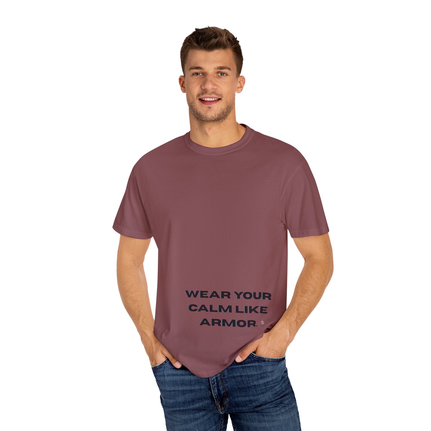 Calm Armor T-Shirt - Unisex Garment-Dyed Tee, Motivational Quote Shirt, Relaxed Fit Casual Wear, Mindfulness Apparel, Gift for Stress Relief