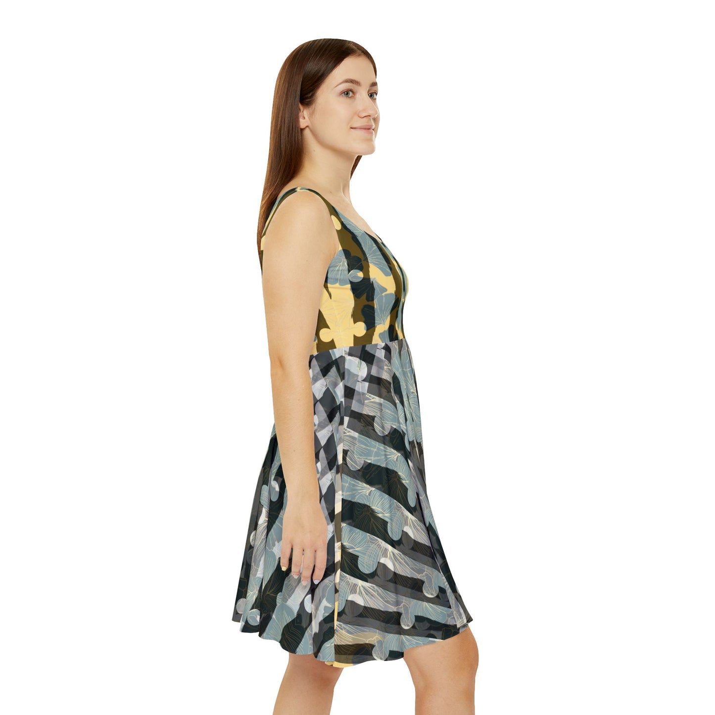 Chic Women's Skater Dress, Bohemian Style AOP Dress for Summer, Casual Daywear, Perfect for Festivals, Weekend Outings, and More