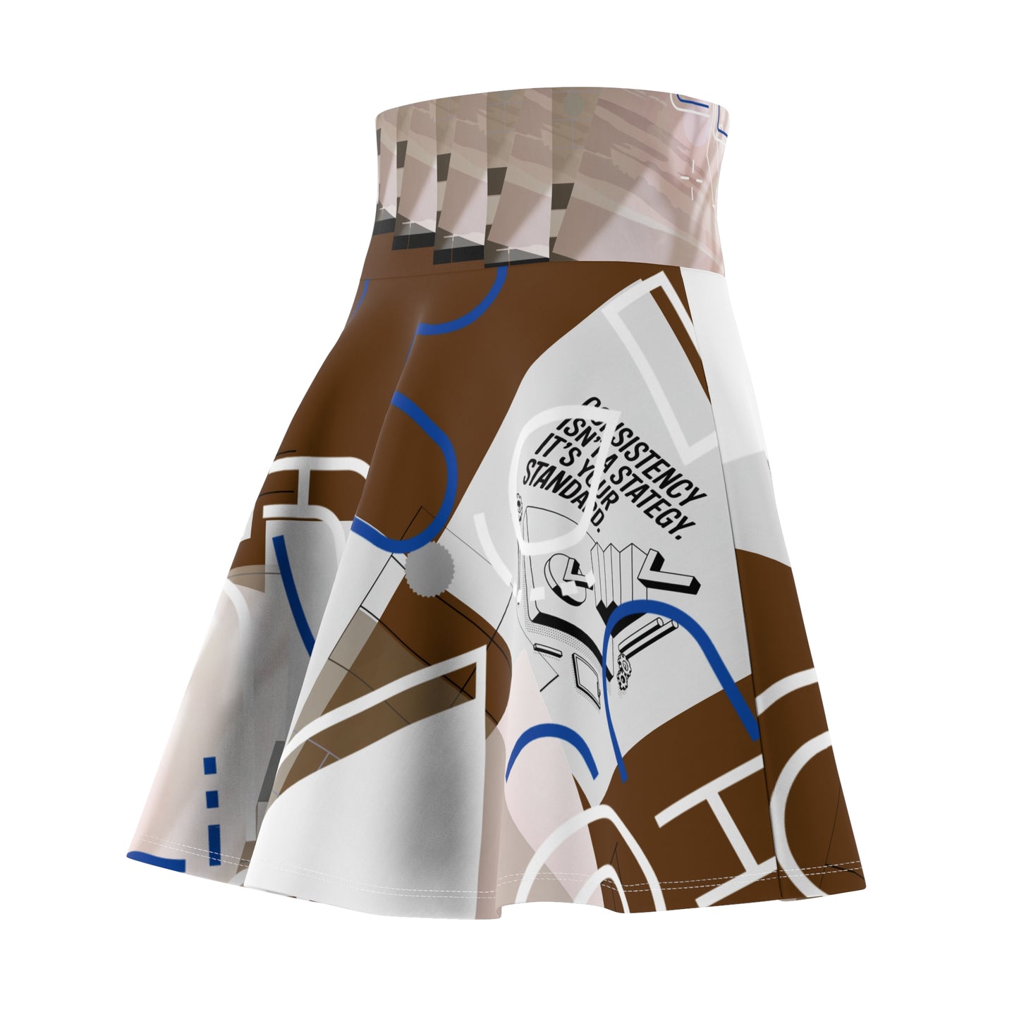 Chic Women's Skater Skirt, Stylish Fashion Skirt, Trendy Casual Skirt, Graphic Print Skater, Unique Summer Outfit
