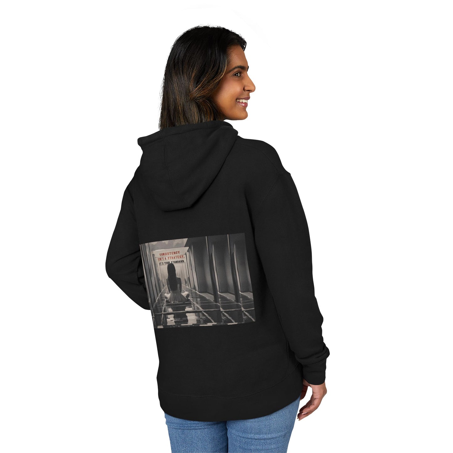 Chic Unisex French Terry Hoodie with Artistic Design, Cozy Streetwear, Ideal Gift for Art Lovers, Stylish Everyday Wear, Perfect for Autumn