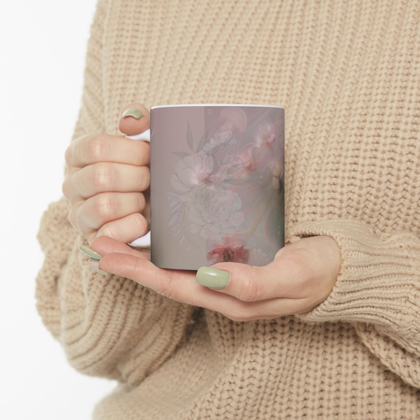 Elegant Mermaid Ceramic Mug - 11oz or 15oz, Whimsical Drinkware, Nautical Decor, Gift for Ocean Lovers, Fantasy Collection, Unique Homeware