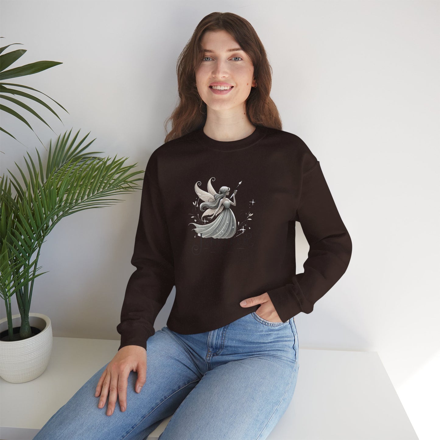 Whimsical Fairy Sweatshirt, Personalized Gift, Cozy Unisex Crewneck, Fantasy Themed Apparel, Unique Artwear, Perfect for Birthdays