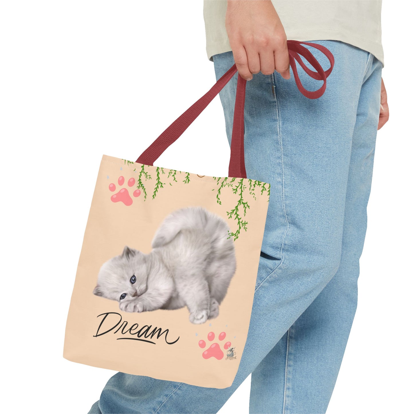 Dreamy Cat Tote Bag | Cute Pet Lover Gift | Stylish Eco-Friendly Tote | Paws & Whiskers Design | Everyday Use, Beach Bag, Shopping Bag