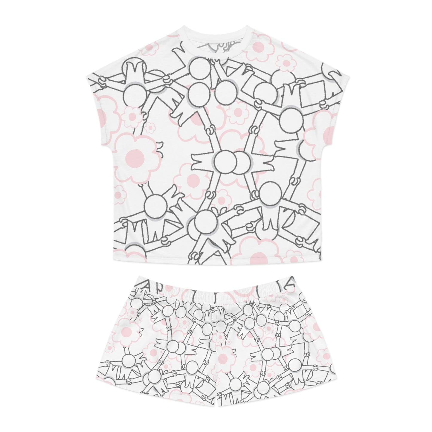 Charming Women's Short Pajama Set, Cozy Sleepout Ensemble, Floral Loungewear, Cute Pajama Gift, Summer Sleep Set