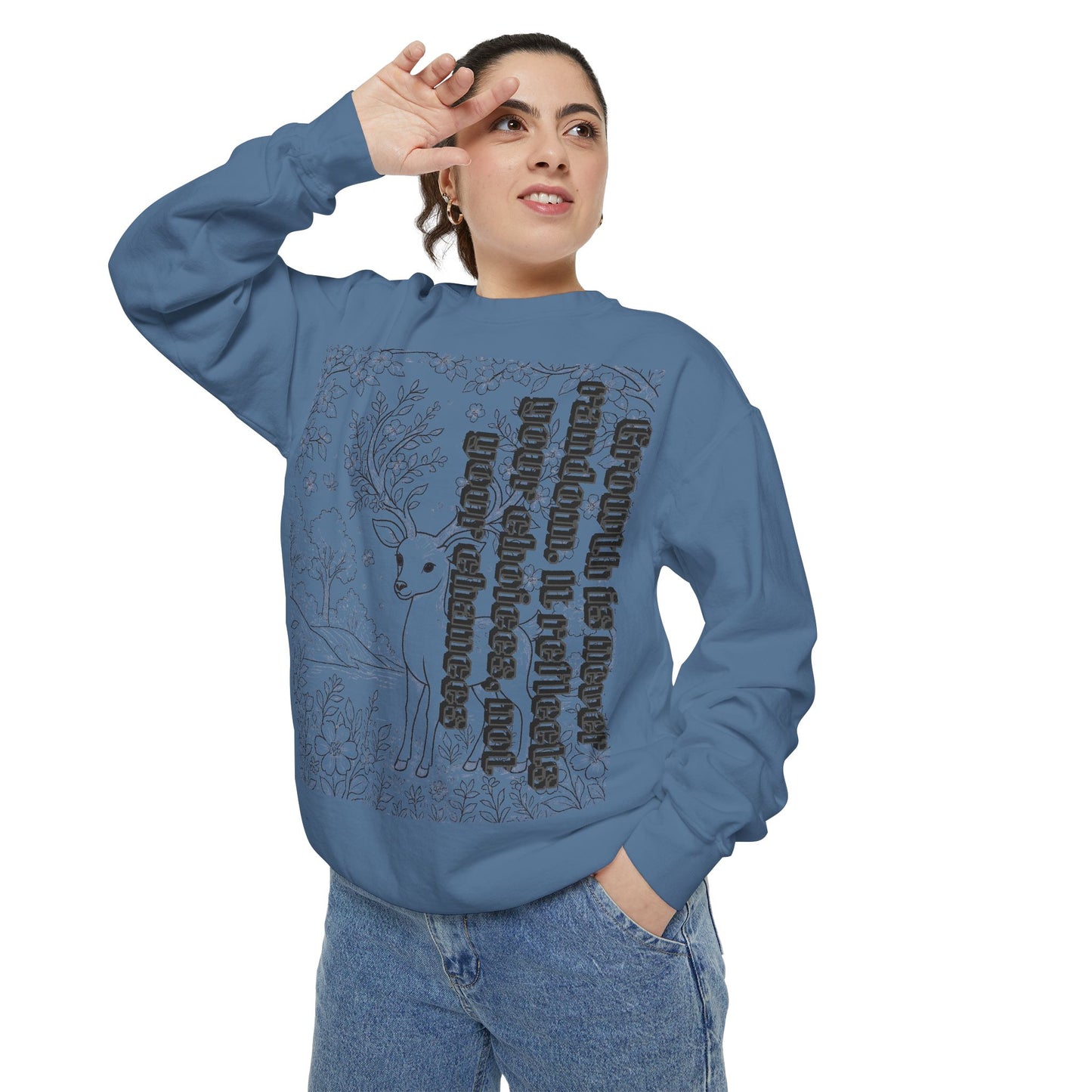 Whimsical Deer Sweatshirt | Cozy Casual Wear, Gift for Nature Lovers, Fall Fashion, Unique Artwork, Unisex Style