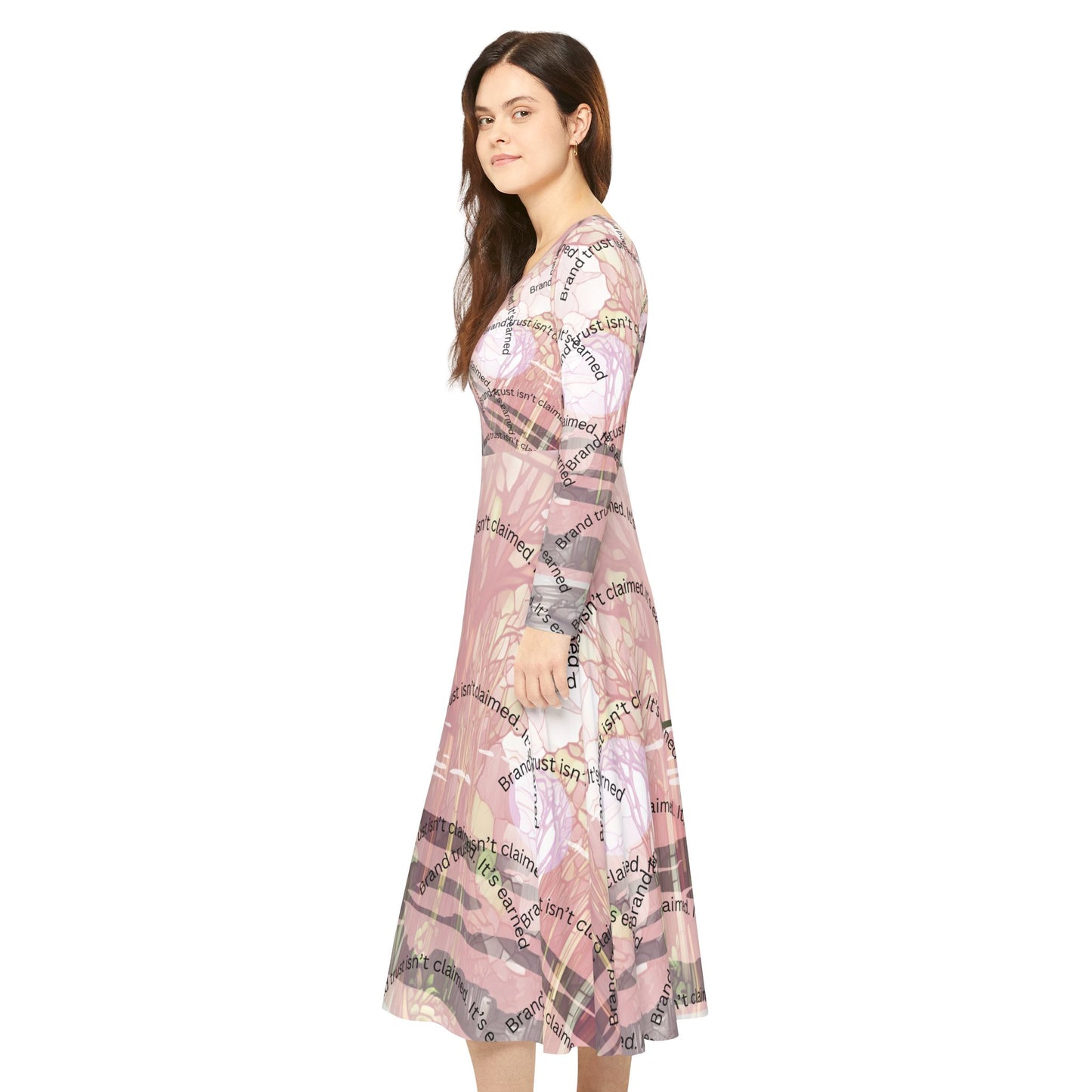 Women's Long Sleeve Dance Dress, Whimsical Floral Dance Outfit, Bohemian Dress, Ideal for Performances, Spring Parties, Dance Recitals