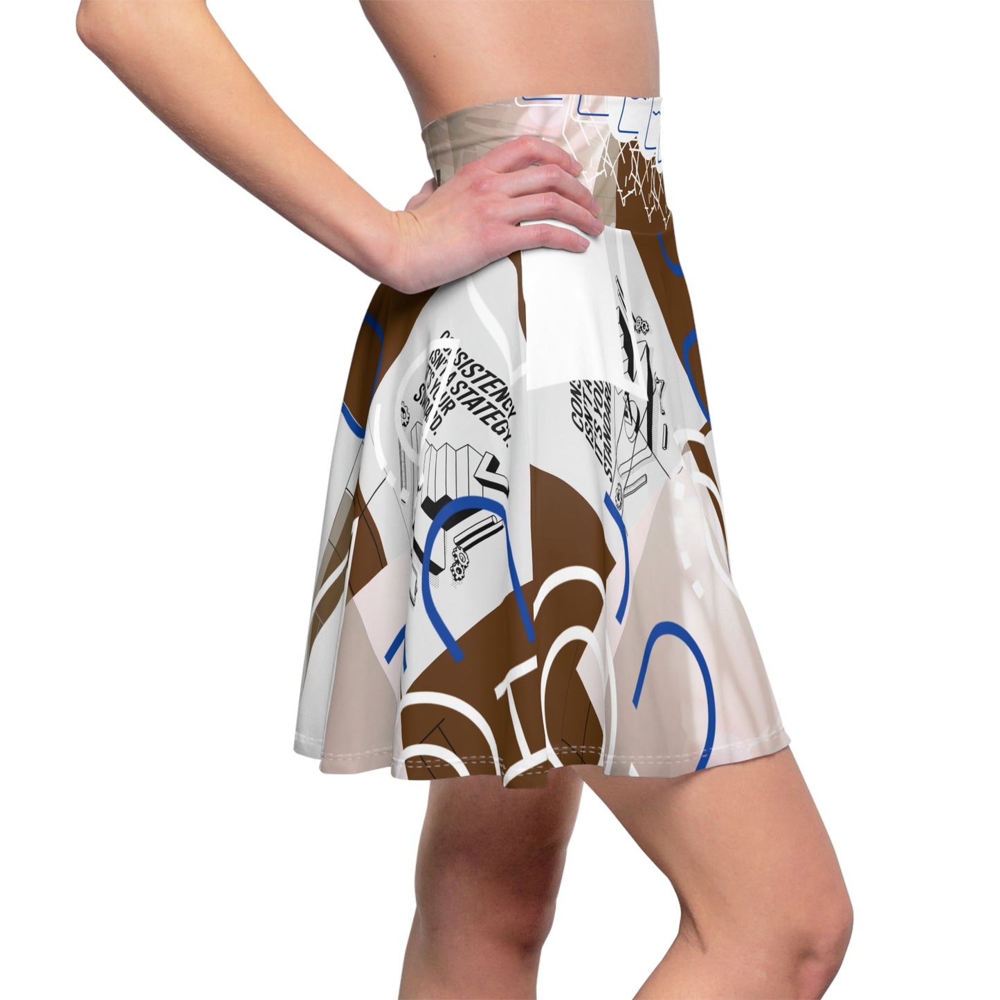 Chic Women's Skater Skirt, Stylish Fashion Skirt, Trendy Casual Skirt, Graphic Print Skater, Unique Summer Outfit