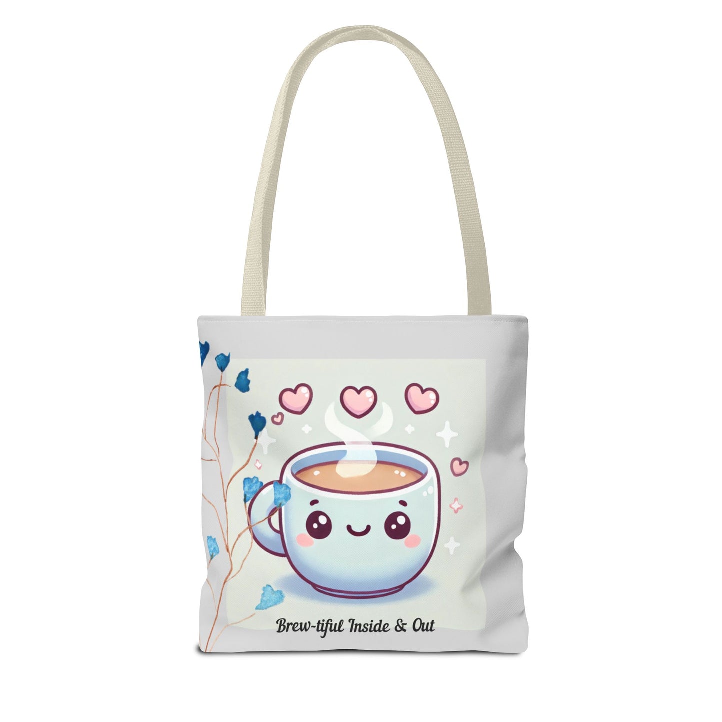 Cute Coffee Tote Bag, AOP Coffee Lover's Gift, Eco-Friendly Shopping Bag, Adorable Canvas Tote for Everyday Use, Heartfelt Design