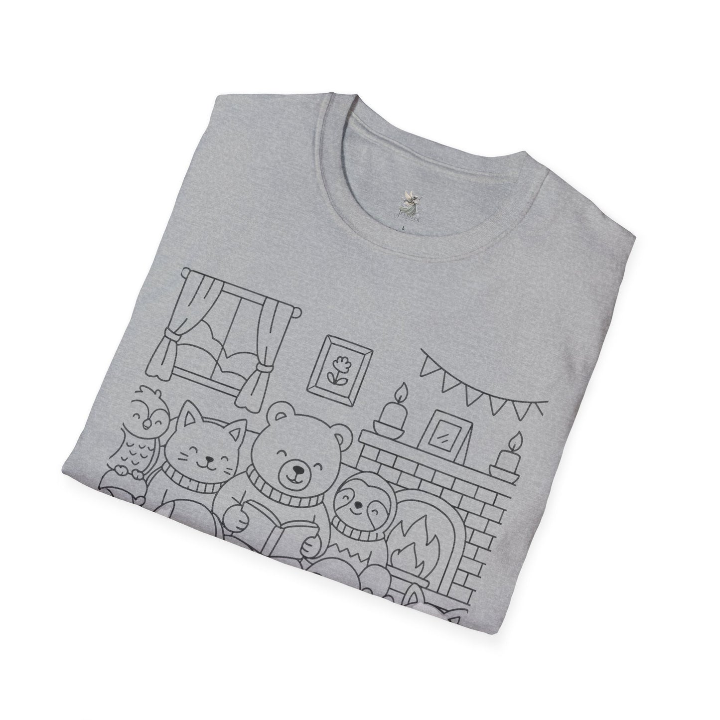 Cute Cartoon Animal T-Shirt, Perfect Gift for Kids, Unisex Softstyle Tee, Coloring Shirt, Fun Pajama Shirt, Casual Wear