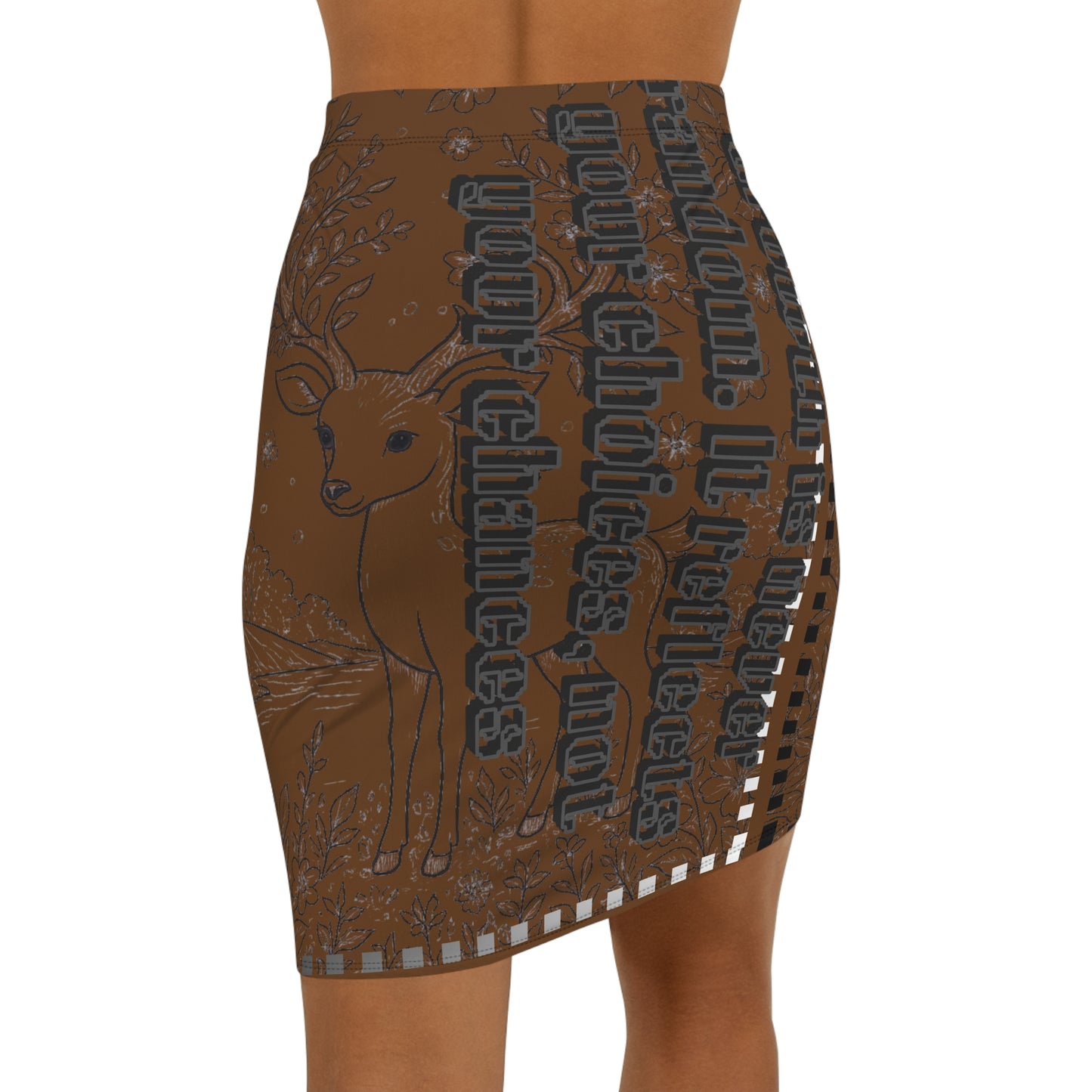 Stylish Quote-Printed Pencil Skirt, AOP Skirt, Women's Fashion Skirt, Unique Party Outfit, Casual Chic Wear