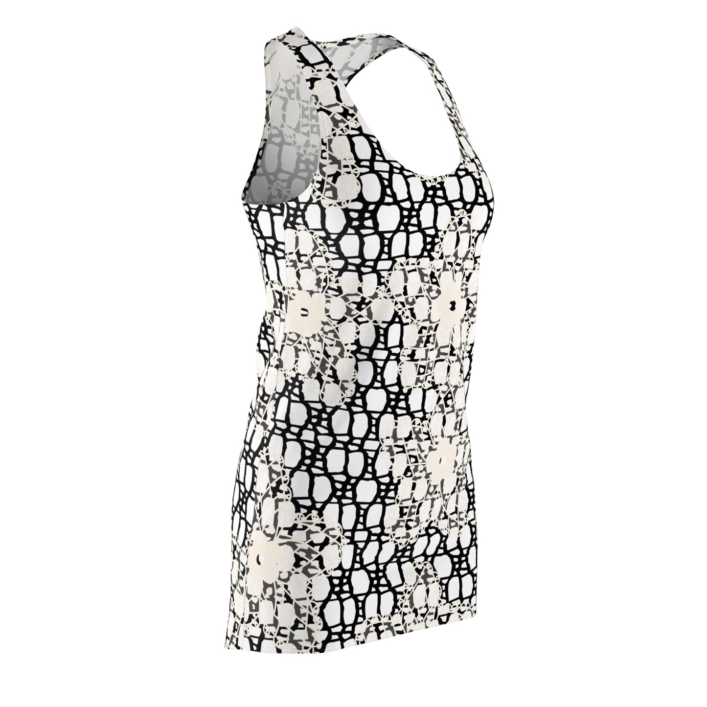 Chic Abstract Dress, Women's Racerback Dress, Stylish Sleeveless Dress, Modern Trendy Dress, Fashionable Cocktail Dress, Elegant Summer