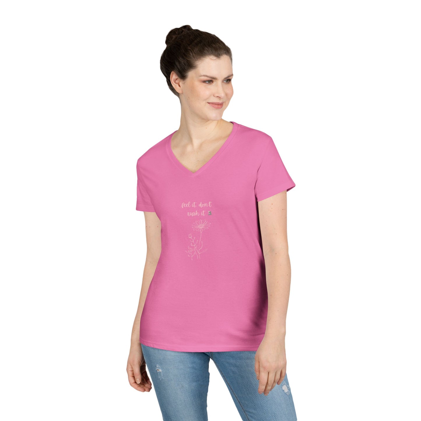 Chic Ladies' V-Neck T-Shirt, Casual Tee, Comfortable Fashion, Everyday Wear, Gift for Her, Summer Style