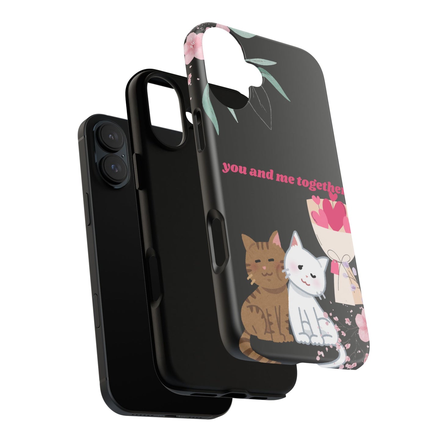 Cute Pet Phone Case, You and Me Together, Funny Cat Gifts, Animal Lover Accessory, Kawaii Case, Friendship Gift