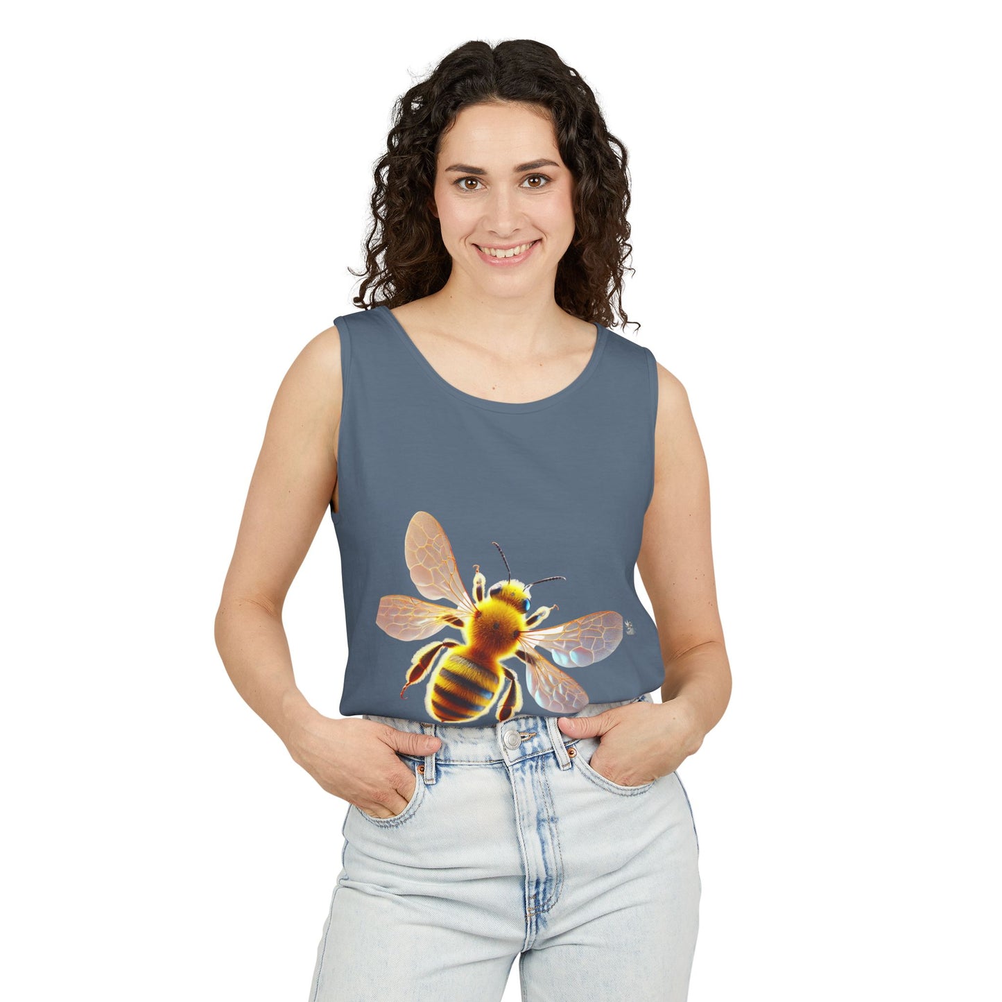 Bee Graphic Unisex Tank Top | Summer Casual Wear, Eco-Friendly Gift, Beach Top, Nature Lover Apparel, Bee Enthusiast Tank