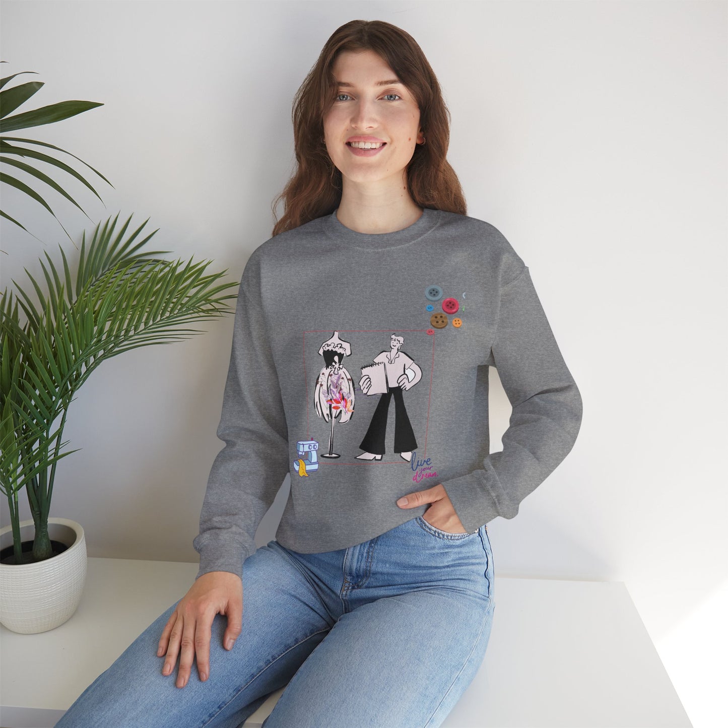 Chic Artistic Crewneck Sweatshirt - Unique Graphic Art, Cozy Gift for Art Lovers, Stylish Layering for Any Occasion, Trendy Sweatshirt
