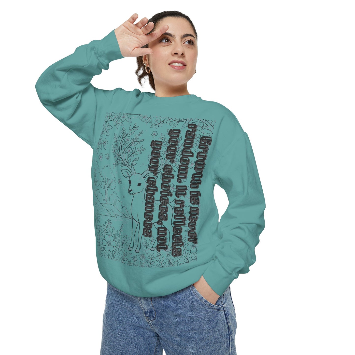Whimsical Deer Sweatshirt | Cozy Casual Wear, Gift for Nature Lovers, Fall Fashion, Unique Artwork, Unisex Style