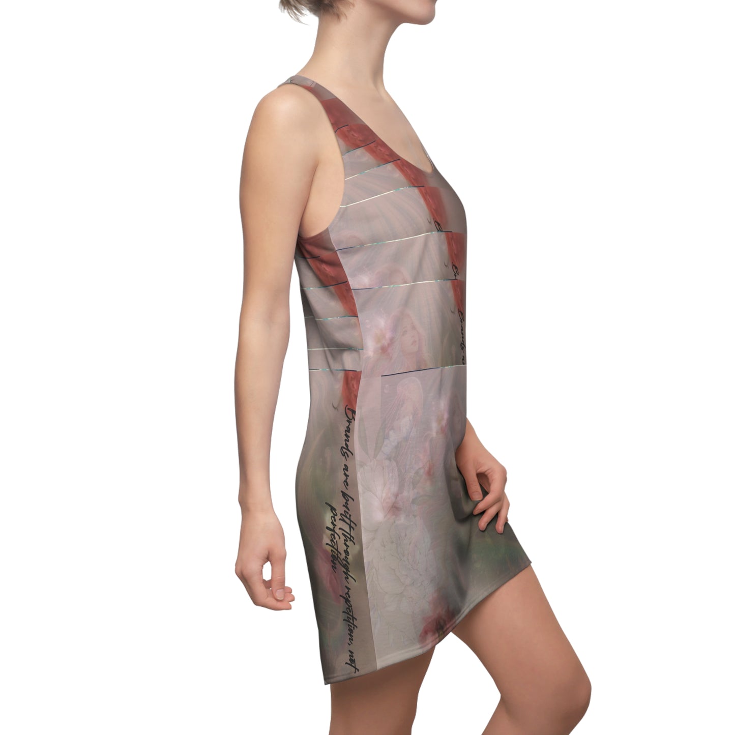 Women's Dress, Abstract Design Apparel, Artistic Sleeveless Dress, Creative Patterned Clothing, Unique Racerback Dress, Stylish Summer