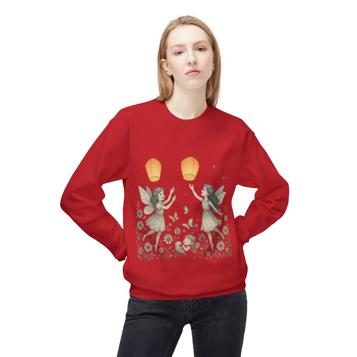 Fairy Dreams Crewneck Sweatshirt, Cozy Fleece Sweatshirt, Unisex Pullover, Fantasy Sweatshirt, Magical Gift, Boho Style