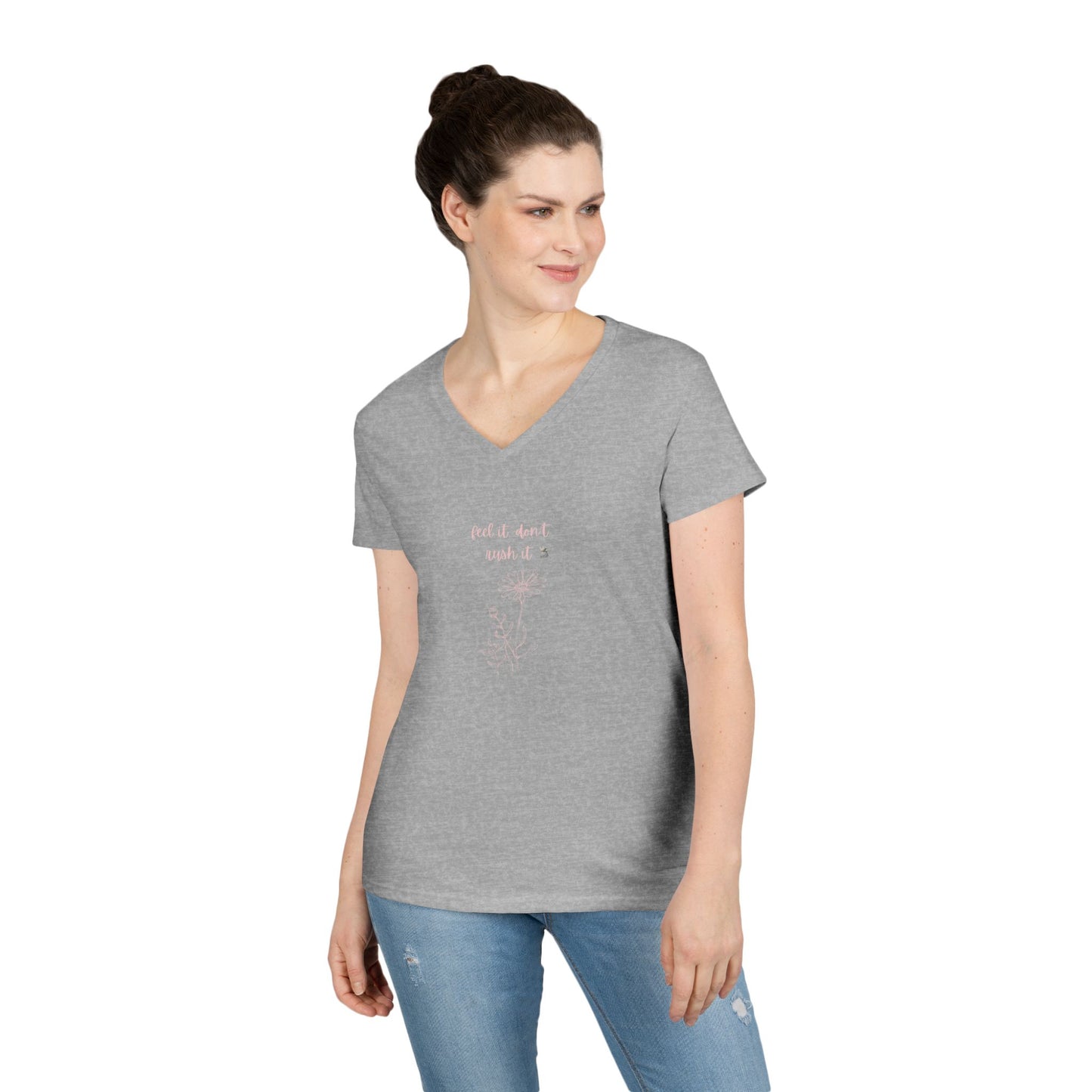 Chic Ladies' V-Neck T-Shirt, Casual Tee, Comfortable Fashion, Everyday Wear, Gift for Her, Summer Style