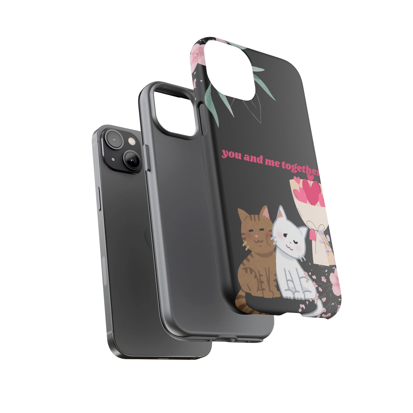 Cute Pet Phone Case, You and Me Together, Funny Cat Gifts, Animal Lover Accessory, Kawaii Case, Friendship Gift