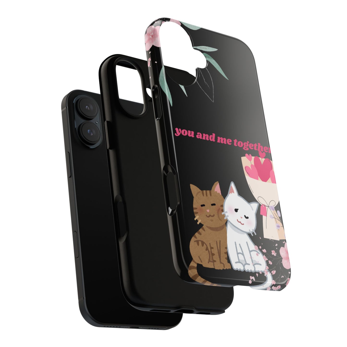 Cute Pet Phone Case, You and Me Together, Funny Cat Gifts, Animal Lover Accessory, Kawaii Case, Friendship Gift